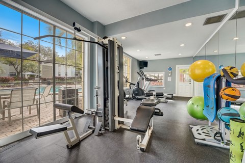 Fitness Center at The Flats at Seminole Heights at 4111 N Poplar Ave in Tampa, FL